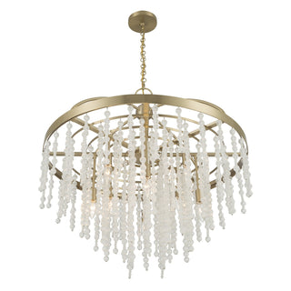 Jeanette Eight Light Chandelier in Noble Brass