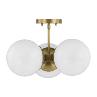 Turin Three Light Chandelier in Warm Brass