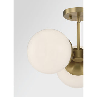 Turin Three Light Chandelier in Warm Brass
