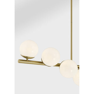 Turin Eight Light Linear Chandelier in Warm Brass