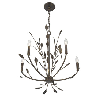 Laska Five Light Chandelier in Enchanted Bronze