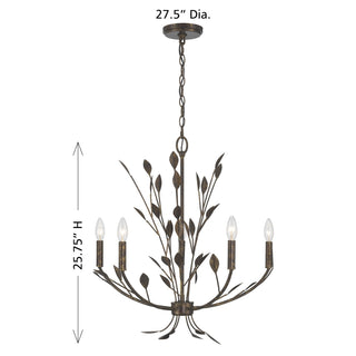 Laska Five Light Chandelier in Enchanted Bronze