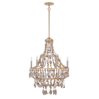 Leanne Six Light Chandelier in Chandon