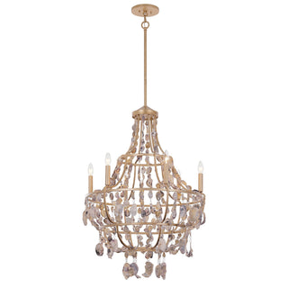 Leanne Six Light Chandelier in Chandon