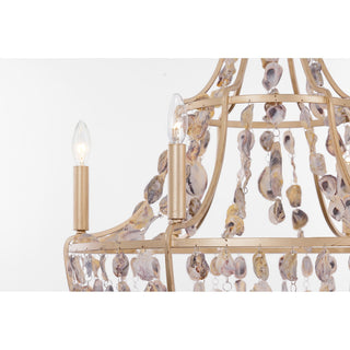 Leanne Six Light Chandelier in Chandon