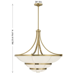 Constantine Four Light Chandelier in Warm Brass