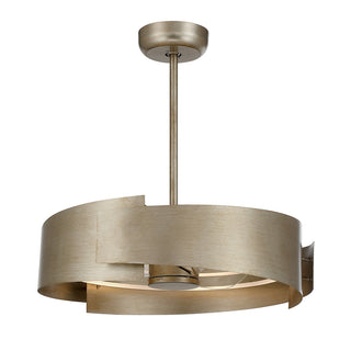 Amiena LED Fan D'Lier in Silver Patina