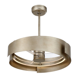 Amiena LED Fan D'Lier in Silver Patina