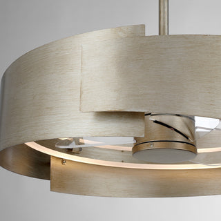 Amiena LED Fan D'Lier in Silver Patina
