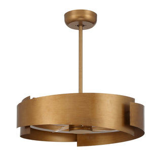 Amiena LED Fan D'Lier in Gold Patina