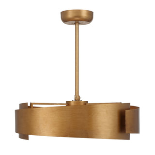 Amiena LED Fan D'Lier in Gold Patina
