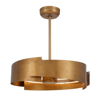 Amiena LED Fan D'Lier in Gold Patina