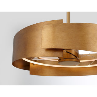 Amiena LED Fan D'Lier in Gold Patina