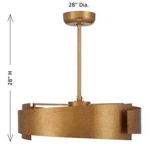 Amiena LED Fan D'Lier in Gold Patina