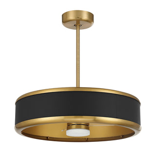 Archer LED Fan D'Lier in Warm Brass