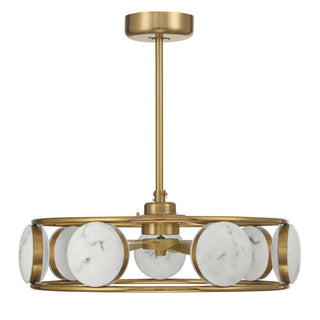 Castra LED Fan D'Lier in Warm Brass