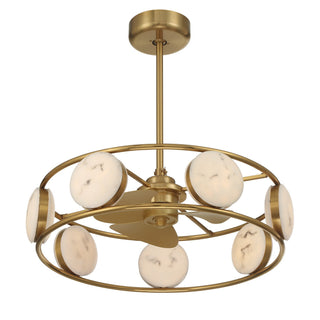 Castra LED Fan D'Lier in Warm Brass