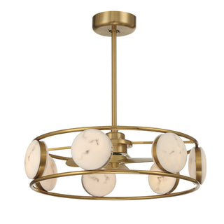 Castra LED Fan D'Lier in Warm Brass