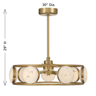 Castra LED Fan D'Lier in Warm Brass