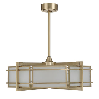 Canterbury Four Light Fan D'Lier in Noble Brass