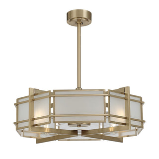 Canterbury Four Light Fan D'Lier in Noble Brass
