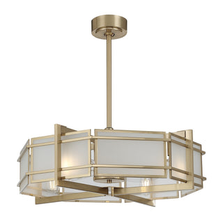 Canterbury Four Light Fan D'Lier in Noble Brass