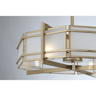 Canterbury Four Light Fan D'Lier in Noble Brass
