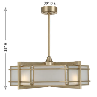 Canterbury Four Light Fan D'Lier in Noble Brass