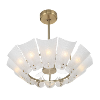 Celina 12 Light Fan D'Lier in Noble Brass