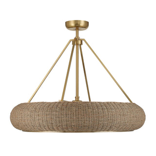 Gaia Four Light Fan D'Lier in Warm Brass