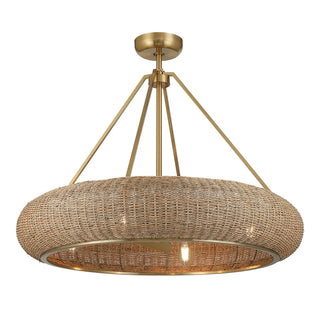 Gaia Four Light Fan D'Lier in Warm Brass