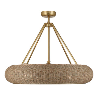 Gaia Four Light Fan D'Lier in Warm Brass