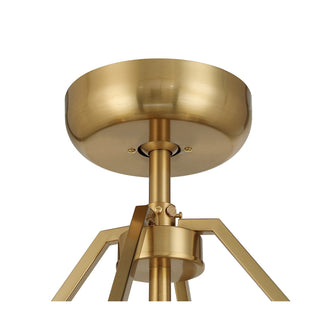 Gaia Four Light Fan D'Lier in Warm Brass