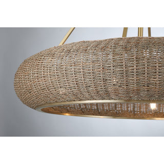 Gaia Four Light Fan D'Lier in Warm Brass