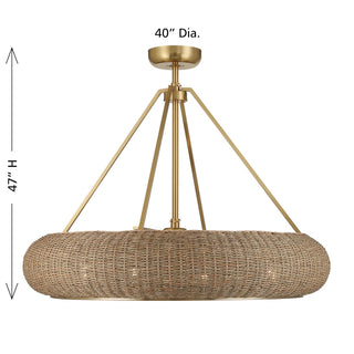 Gaia Four Light Fan D'Lier in Warm Brass