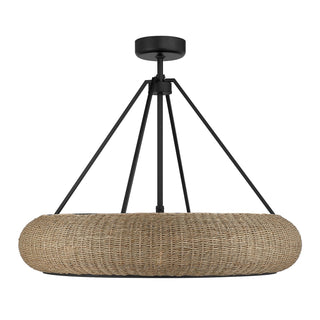 Gaia Six Light Fan D'Lier in Matte Black