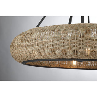 Gaia Six Light Fan D'Lier in Matte Black