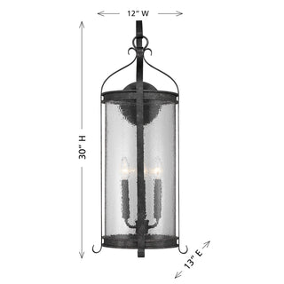 Preston Four Light Outdoor Wall Lantern in Iron Oxide