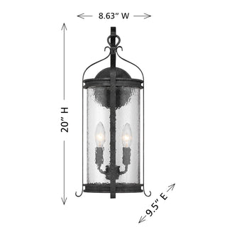 Preston Two Light Outdoor Wall Lantern in Iron Oxide