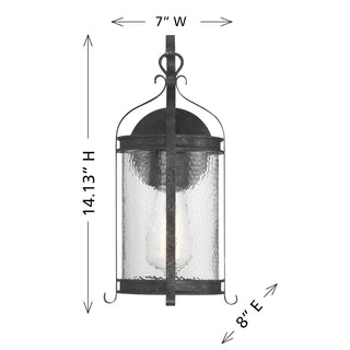 Preston One Light Outdoor Wall Lantern in Iron Oxide