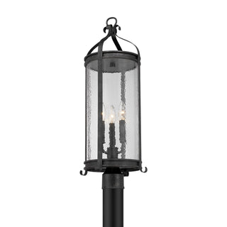 Preston Three Light Outdoor Post Lantern in Iron Oxide