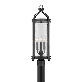 Preston Three Light Outdoor Post Lantern in Iron Oxide
