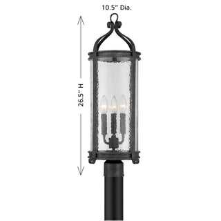 Preston Three Light Outdoor Post Lantern in Iron Oxide