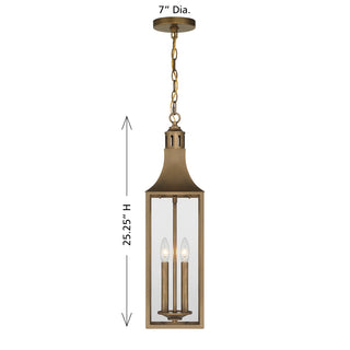 Lancaster Two Light Outdoor Hanging Lantern in Atlas Bronze