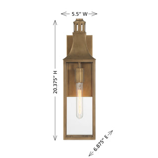 Lancaster One Light Outdoor Wall Lantern in Atlas Bronze