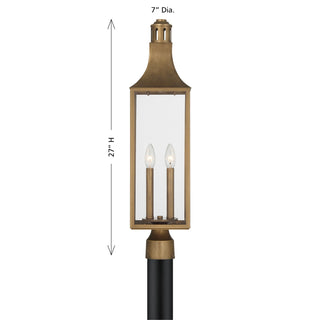 Lancaster Two Light Outdoor Post Lantern in Atlas Bronze