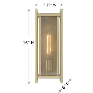 Jacobs One Light Outdoor Wall Lantern in Serene Brass