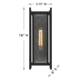 Jacobs One Light Outdoor Wall Lantern in Matte Black