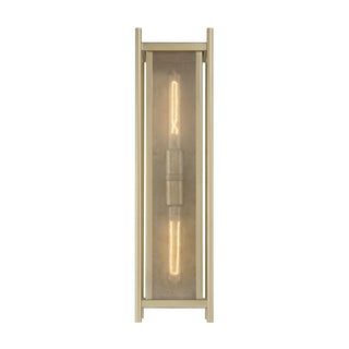 Jacobs Two Light Outdoor Wall Lantern in Serene Brass