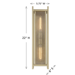 Jacobs Two Light Outdoor Wall Lantern in Serene Brass